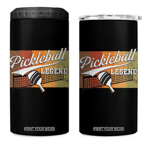 Funny Pickleball Legend 4 in 1 Can Cooler Tumbler Pickleball Player Retro Sport Lover TS11 One Size: 16 oz Black Print Your Wear