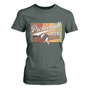 Funny Pickleball Legend T Shirt For Women Pickleball Player Retro Sport Lover TS11 Dark Forest Green Print Your Wear