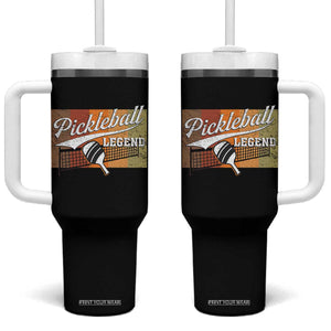 Funny Pickleball Legend Tumbler With Handle Pickleball Player Retro Sport Lover TS11 One Size: 40 oz Black Print Your Wear