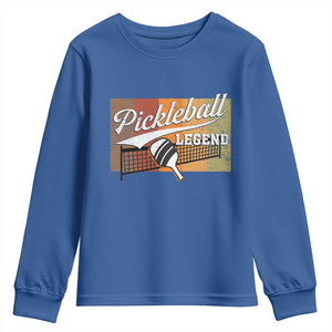 Funny Pickleball Legend Youth Sweatshirt Pickleball Player Retro Sport Lover TS11 Royal Blue Print Your Wear