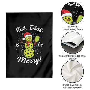 Funny Christmas Pickleball Garden Flag Eat Dink And Be Merry Snowman TS11 Print Your Wear