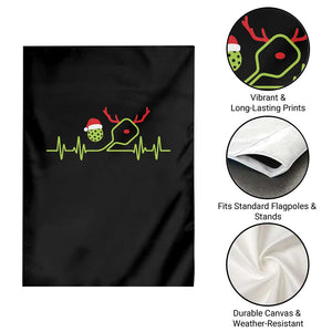 Funny Christmas Pickleball Heartbeat Santa Hat Garden Flag TS11 Print Your Wear