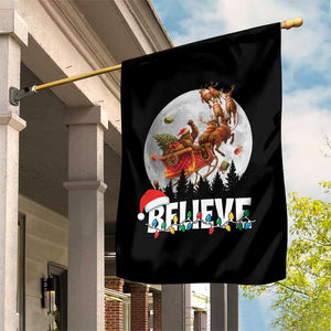 Funny Bigfoot Christmas Garden Flag Believe Santa Sasquatch Xmas Reindeer Sleigh TS11 Print Your Wear