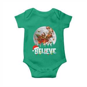 Funny Bigfoot Christmas Baby Onesie Believe Santa Sasquatch Xmas Reindeer Sleigh TS11 Irish Green Print Your Wear
