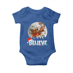 Funny Bigfoot Christmas Baby Onesie Believe Santa Sasquatch Xmas Reindeer Sleigh TS11 Royal Blue Print Your Wear