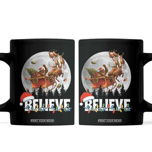 Funny Bigfoot Christmas Coffee Mug Believe Santa Sasquatch Xmas Reindeer Sleigh TS11 Black Print Your Wear