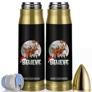 Funny Bigfoot Christmas Bullet Tumbler Believe Santa Sasquatch Xmas Reindeer Sleigh TS11 Black Print Your Wear