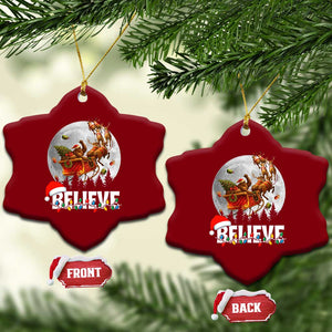 Funny Bigfoot Christmas Ceramic Ornament Believe Santa Sasquatch Xmas Reindeer Sleigh TS11 Print Your Wear