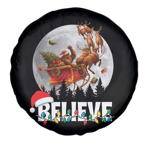 Funny Bigfoot Christmas Spare Tire Cover Believe Santa Sasquatch Xmas Reindeer Sleigh TS11 Print Your Wear