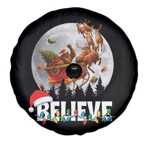 Funny Bigfoot Christmas Spare Tire Cover Believe Santa Sasquatch Xmas Reindeer Sleigh TS11 Print Your Wear
