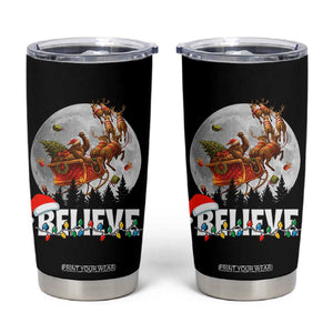 Funny Bigfoot Christmas Tumbler Cup Believe Santa Sasquatch Xmas Reindeer Sleigh TS11 Black Print Your Wear