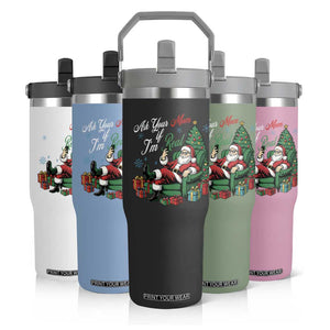 Funny Santa Ask Your Mom If I Am Real Flip Straw Tumbler Funny Dirty Xmas Inappropriate Adult Humor TS11 Print Your Wear