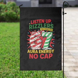 Funny Christmas 67 Meme Garden Flag Listen Up Rizzlers This Sigma Has 67 Aura Energy No Cap TS11 Print Your Wear
