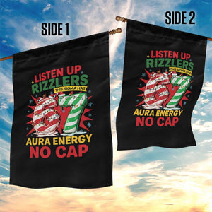 Funny Christmas 67 Meme Garden Flag Listen Up Rizzlers This Sigma Has 67 Aura Energy No Cap TS11 Print Your Wear
