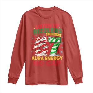 Funny Christmas 67 Meme Long Sleeve Shirt Listen Up Rizzlers This Sigma Has 67 Aura Energy No Cap TS11 Red Print Your Wear