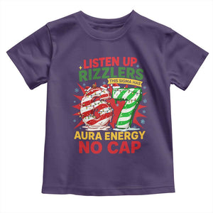 Funny Christmas 67 Meme Toddler T Shirt Listen Up Rizzlers This Sigma Has 67 Aura Energy No Cap TS11 Purple Print Your Wear
