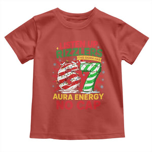 Funny Christmas 67 Meme Toddler T Shirt Listen Up Rizzlers This Sigma Has 67 Aura Energy No Cap TS11 Red Print Your Wear