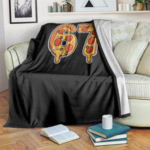 Funny 67 Pizza Lover Throw Blanket Six Seven Gen Alpha Slang TS11 Print Your Wear