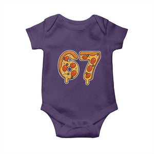 Funny 67 Pizza Lover Baby Onesie Six Seven Gen Alpha Slang TS11 Purple Print Your Wear