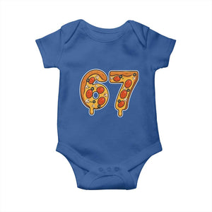 Funny 67 Pizza Lover Baby Onesie Six Seven Gen Alpha Slang TS11 Royal Blue Print Your Wear