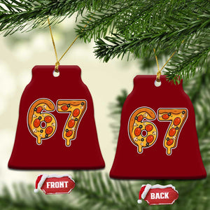 Funny 67 Pizza Lover Ceramic Ornament Six Seven Gen Alpha Slang TS11 Print Your Wear