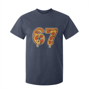 Funny 67 Pizza Lover T Shirt For Kid Six Seven Gen Alpha Slang TS11 Navy Print Your Wear