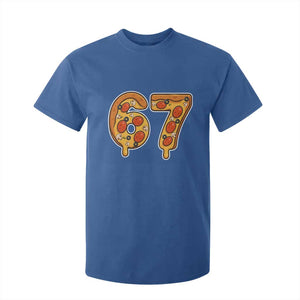 Funny 67 Pizza Lover T Shirt For Kid Six Seven Gen Alpha Slang TS11 Royal Blue Print Your Wear