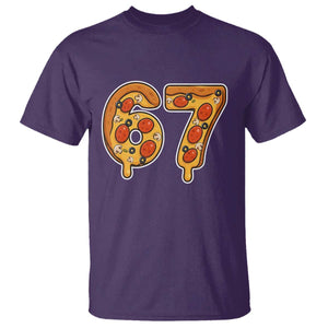 Funny 67 Pizza Lover T Shirt Six Seven Gen Alpha Slang TS11 Purple Print Your Wear