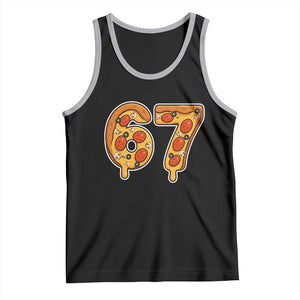 Funny 67 Pizza Lover Tank Top Six Seven Gen Alpha Slang TS11 Black Athletic Heather Print Your Wear