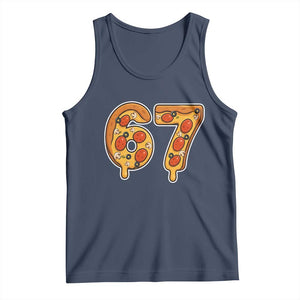Funny 67 Pizza Lover Tank Top Six Seven Gen Alpha Slang TS11 Navy Print Your Wear