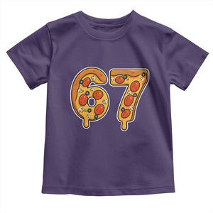 Funny 67 Pizza Lover Toddler T Shirt Six Seven Gen Alpha Slang TS11 Purple Print Your Wear