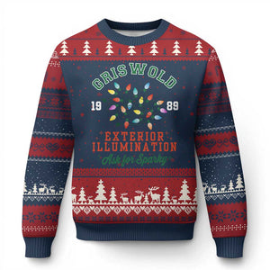 Funny Xmas Griswold Exterior Illumination Ugly Christmas Sweater Ask For Sparky Xmas Movie TS11 Navy Red Print Your Wear