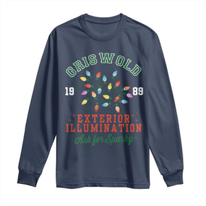 Funny Christmas Griswold Exterior Illumination Long Sleeve Shirt Ask For Sparky Xmas Movie TS11 Navy Print Your Wear