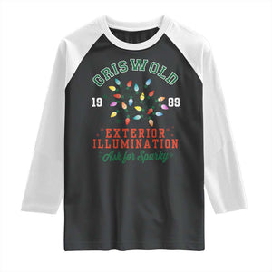 Funny Christmas Griswold Exterior Illumination Raglan Shirt Ask For Sparky Xmas Movie TS11 Black White Print Your Wear