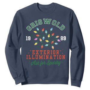 Funny Christmas Griswold Exterior Illumination Sweatshirt Ask For Sparky Xmas Movie TS11 Navy Print Your Wear