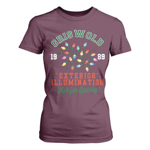 Funny Christmas Griswold Exterior Illumination T Shirt For Women Ask For Sparky Xmas Movie TS11 Maroon Print Your Wear