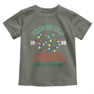 Funny Christmas Griswold Exterior Illumination Toddler T Shirt Ask For Sparky Xmas Movie TS11 Military Green Print Your Wear