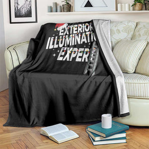Funny Christmas Exterior Illumination Expert Throw Blanket Xmas Lights Decorator TS11 Print Your Wear