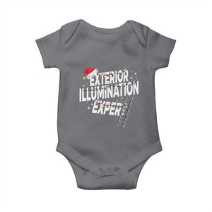 Funny Christmas Exterior Illumination Expert Baby Onesie Xmas Lights Decorator TS11 Charcoal Print Your Wear