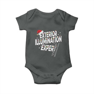 Funny Christmas Exterior Illumination Expert Baby Onesie Xmas Lights Decorator TS11 Dark Heather Print Your Wear