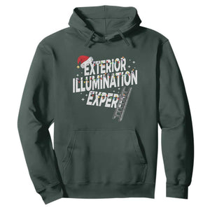 Funny Christmas Exterior Illumination Expert Hoodie Xmas Lights Decorator TS11 Dark Forest Green Print Your Wear