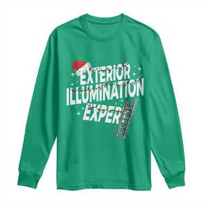 Funny Christmas Exterior Illumination Expert Long Sleeve Shirt Xmas Lights Decorator - Print Your Wear