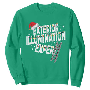 Funny Christmas Exterior Illumination Expert Sweatshirt Xmas Lights Decorator TS11 Irish Green Print Your Wear