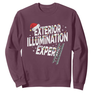 Funny Christmas Exterior Illumination Expert Sweatshirt Xmas Lights Decorator TS11 Maroon Print Your Wear