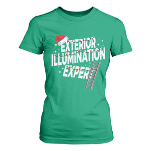 Funny Christmas Exterior Illumination Expert T Shirt For Women Xmas Lights Decorator - Print Your Wear