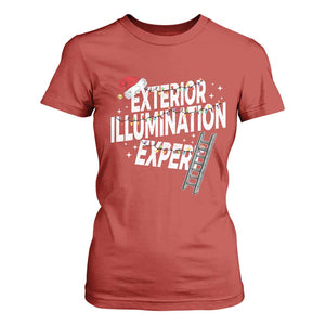 Funny Christmas Exterior Illumination Expert T Shirt For Women Xmas Lights Decorator TS11 Red Print Your Wear