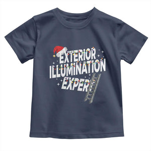 Funny Christmas Exterior Illumination Expert Toddler T Shirt Xmas Lights Decorator TS11 Navy Print Your Wear