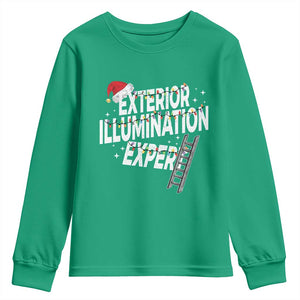 Funny Christmas Exterior Illumination Expert Youth Sweatshirt Xmas Lights Decorator TS11 Irish Green Print Your Wear