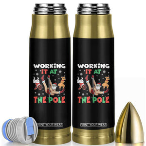 Funny Christmas Naughty Santa Bullet Tumbler Working It At The Pole TS11 Black Print Your Wear