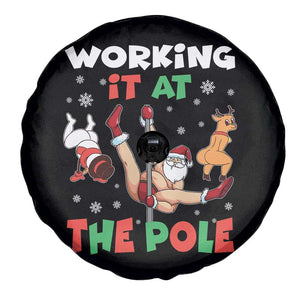 Funny Christmas Naughty Santa Spare Tire Cover Working It At The Pole TS11 Print Your Wear